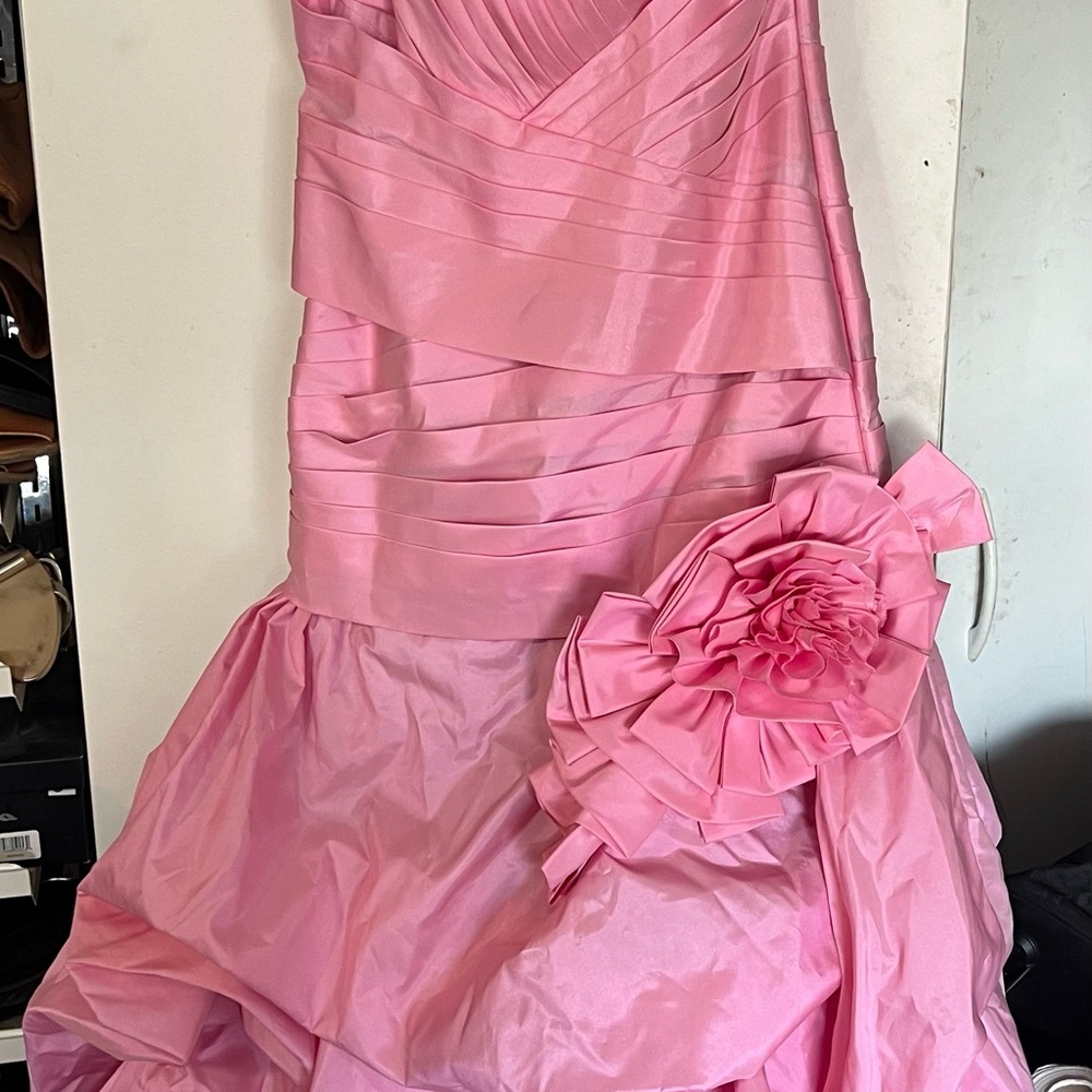 Night Moves Pink Formal Kids Dress with Floral Detail